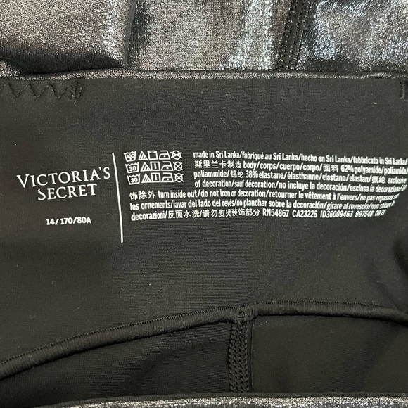 VICTORIA'S SECRET Sweat On Point Shine Legging Pewter Foil NWT Size 14 - Picture 8 of 10